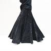 Retro Diamond Velvet Skirt Winter Mid-length Slimming Skirt Gold Velvet A-line Skirt