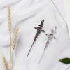 Elegant Thorns Cross Rose Studs Earrings Crafted with Alloy Rose Piercing Ear Jewelry Present for Fashion Women Girl