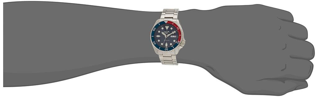Seiko Reloj automático de acero inoxidable con bisel deportivo de 5 pulgadas SRPD53K1 Reloj 'Pepsi' para hombre
