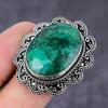 Emerald(Simulated) Gemstone Handmade 925 Sterling Silver Gift Ring Size 8 k0C53