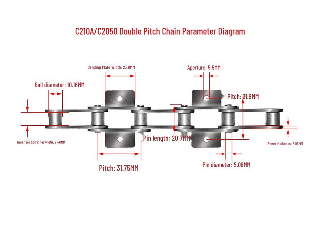 10A32A Single/Double Hole Double Pitch Small Roller Transfer Chain