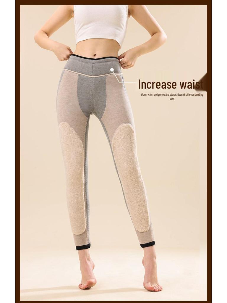 Men's and Women's Fleece-Lined Wool Pants with Double Knee Protection