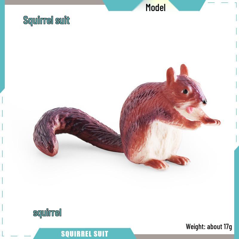 Microscopic Red-Bellied Wild Squirrel Eating Model Desktop Ornament