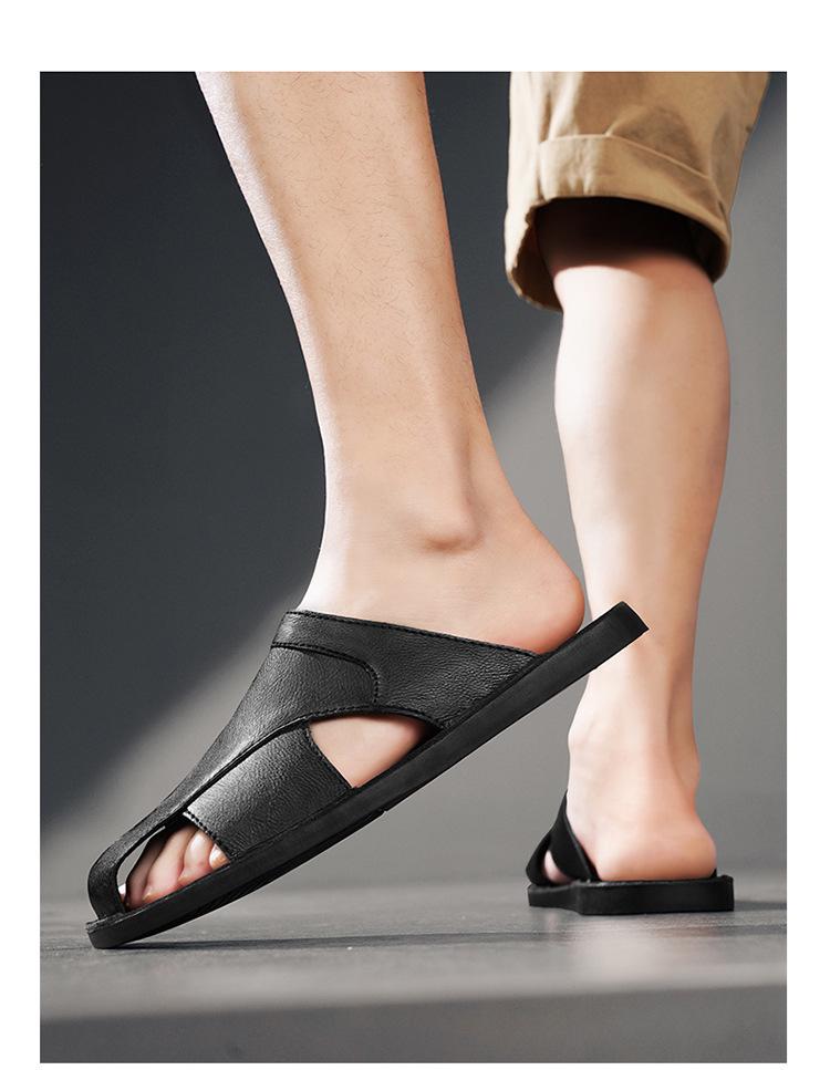 Men's Trendy Korean Style Non-slip Beach Sandals with Single Strap