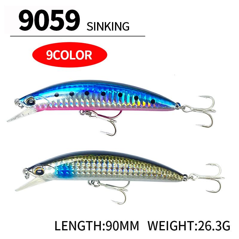 ABS Lure Fishing Bait Long-Cast Sinking Minnow Artificial Hard Bait 263g/90mm Freshwater Sea Shore Fishing Snakehead