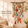 Handmade Bohemian Style Crochet Flower Wall Decoration Pendant Flower Weaving with Hanging Feature for Home Decor