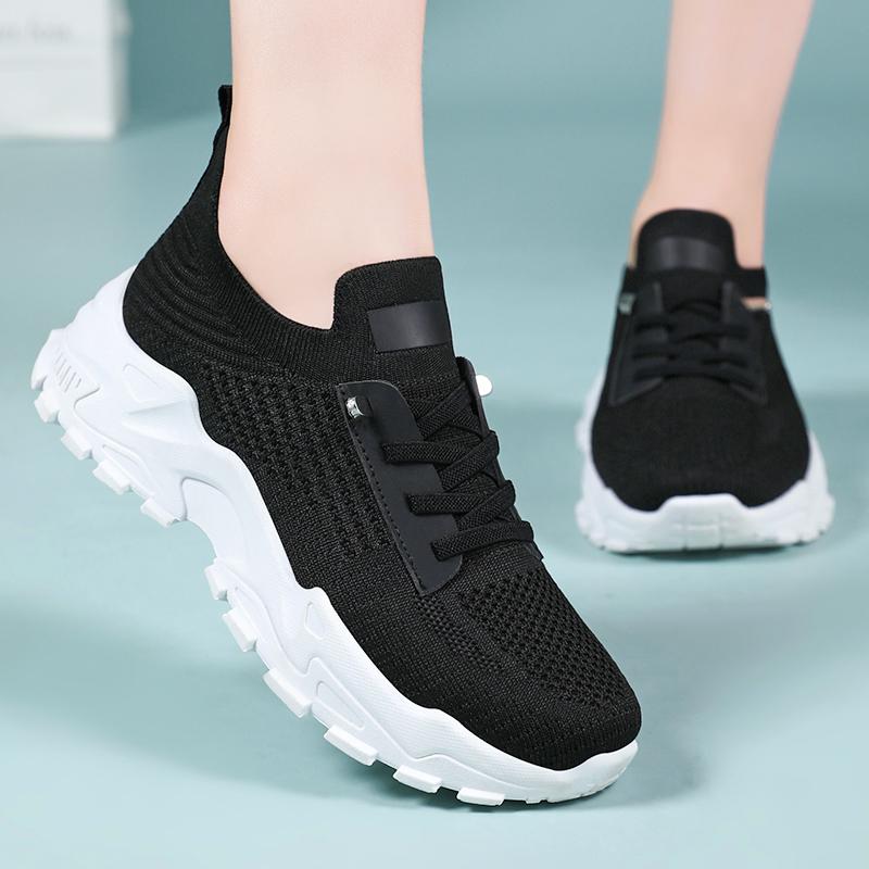 

Женские летние повседневные спортивные туфли дышащие толстая подошва мягкие уличные беговые фитнес спортивные туфли бесплатная доставка 41 чёрный