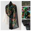 Summer Mulberry Silk Scarf Long High-end Silk Scarf Mother Style Blue Architectural Print Thin Gauze Scarf for Women