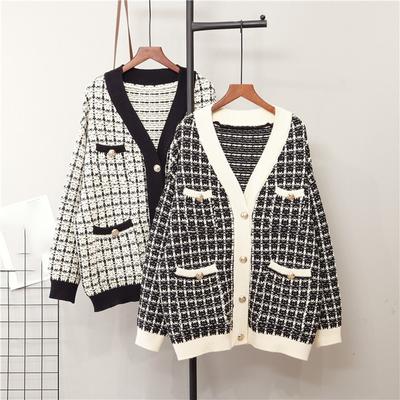 Cardigan cu nasturi cu verificat Pulover Cardigan Femei Buzunar largi Decolteu în V Maneci lungi Cardigan tricotat Pulovere Femei Toamna Iarna