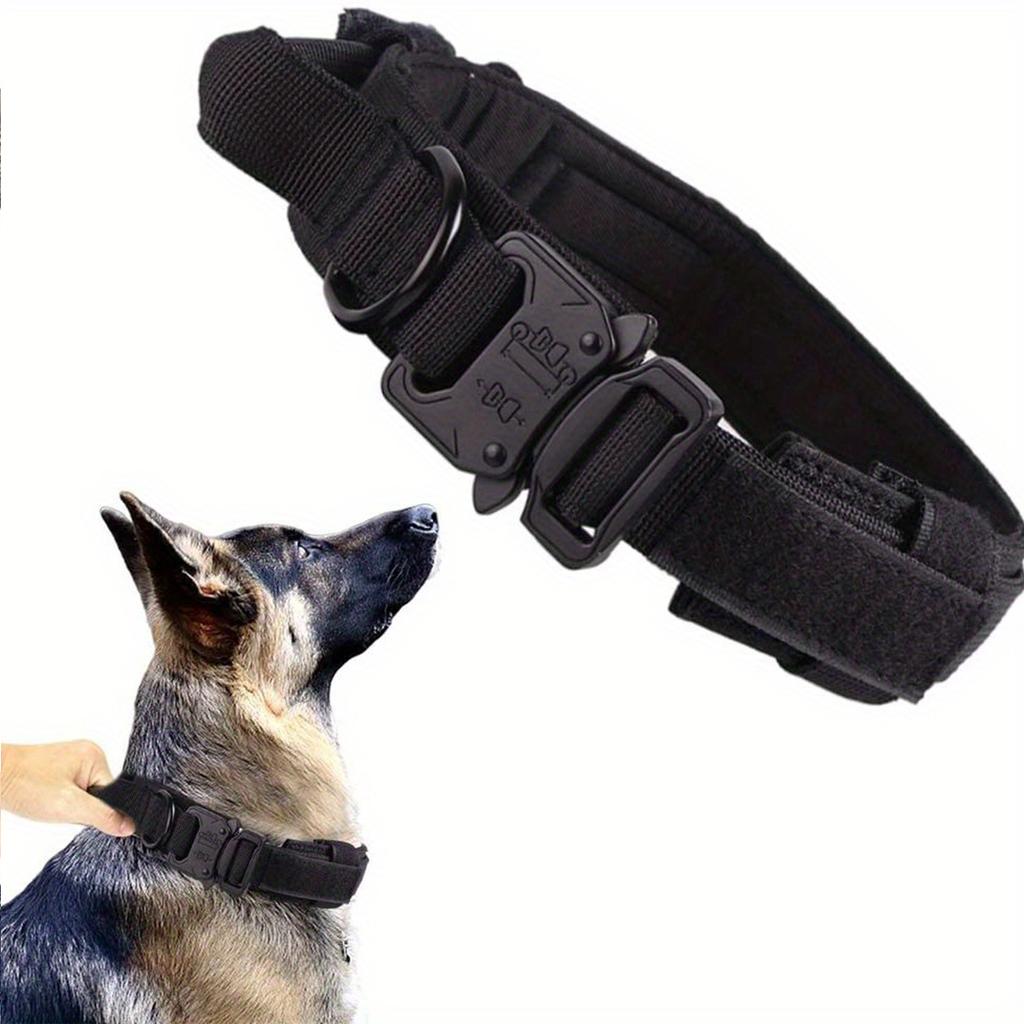 Tactical Dog Collar Adjustable Pet Collar Training Dog Collar With Heavy Duty Metal Buckle For Medium And Large Dogs Accessories