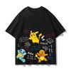 T-shirt imprimé recto-verso Pikachu Périphérique Anime Pokémon Été 2026 T-shirt Enfant Entraînement Extérieur et Fitness Vêtement de Sport Homme