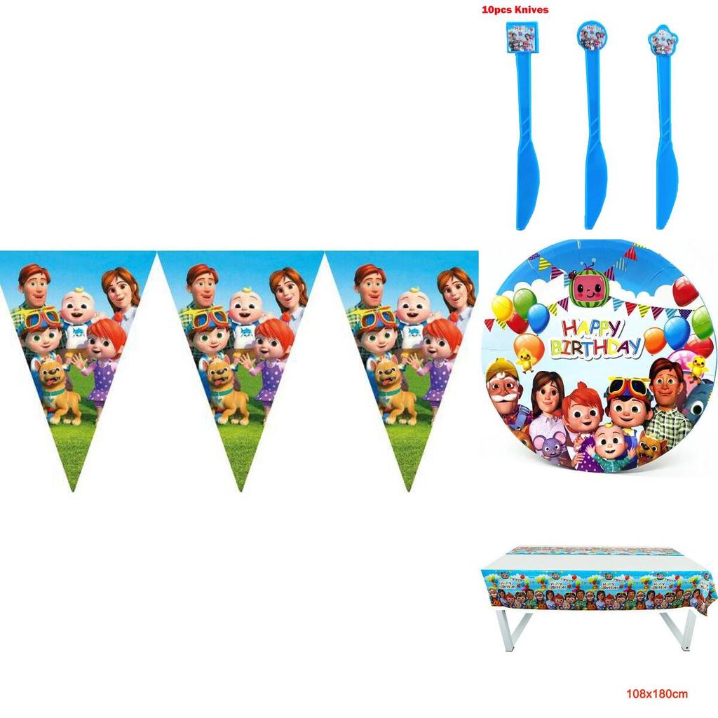 Vibrant Family Birthday Party Supplies Set With Cheerful Plates And Decor Elements