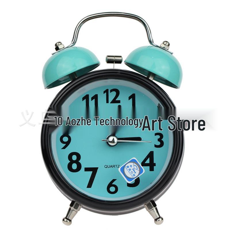 Luminous Silent 3-Inch Metal Bell Alarm Clock with Light - Creative Gift for Students