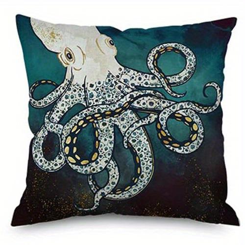 

Home Decor Stylish Octopus Patterns Throw Pillow Covers Pattern Cushion Cover Suitable for Sofa Bedroom Car Pillow Cover 40x40cm 16x16in