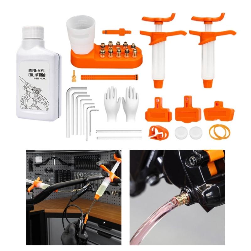 Universals Mountain Bikes Hydraulic Brake Bleeds Set Disc Brake Mineral Oil Bleeds Set Bikes Brake Repair Tool Enduring
