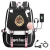 Large Capacity Schoolbag with Shoulder Strap; Student Three-piece Pencil Case Set
