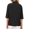 Womens Linen Button Down Shirts Cotton Linen 3/4 Length Sleeve  BlousesCasual Pleated Trendy Tops