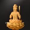 Hanro Art Sculpture Manjushri Bodhisattva Buddhist Altar Buddha Statue Wood Carving Tsuge Tree Flying Heavenly Halo Lotus Pedestal Year of the Rabbit