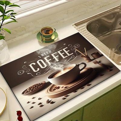 1 Pz Bar Caffè Gomma Tappetino Asciugatura Stoviglie Per Caffetteria Cucina Tappeto Stoviglie Durevole Diatomite Tappetino da Tavolo Animali Domestici Coffeeware Tappetino