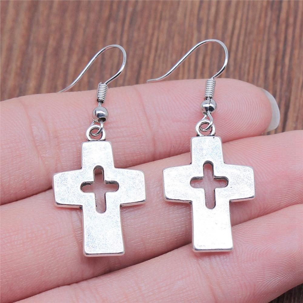 Casual Handmade Cross Amulet Drop Earrings Thoughtful Friendship Gift for Office Wear