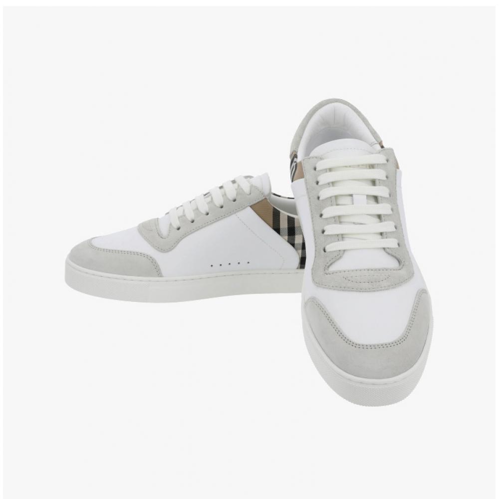 Burberry 8069089 A9022 Vintage Check Suede Leather Sneakers