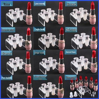 Nine-Piece Silicone Lipstick Mold Set with Aluminum Ring Bracket and Demolder
