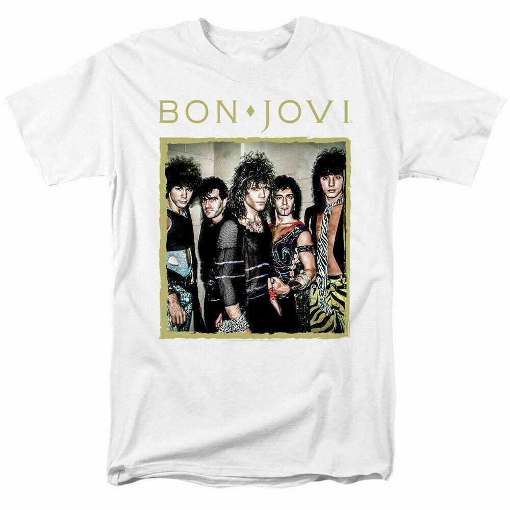 

26 Bon Jovi Framed T Shirt Officially Licensed Rock Band Music Merchandise White Unisex T-Shirt XXXXL