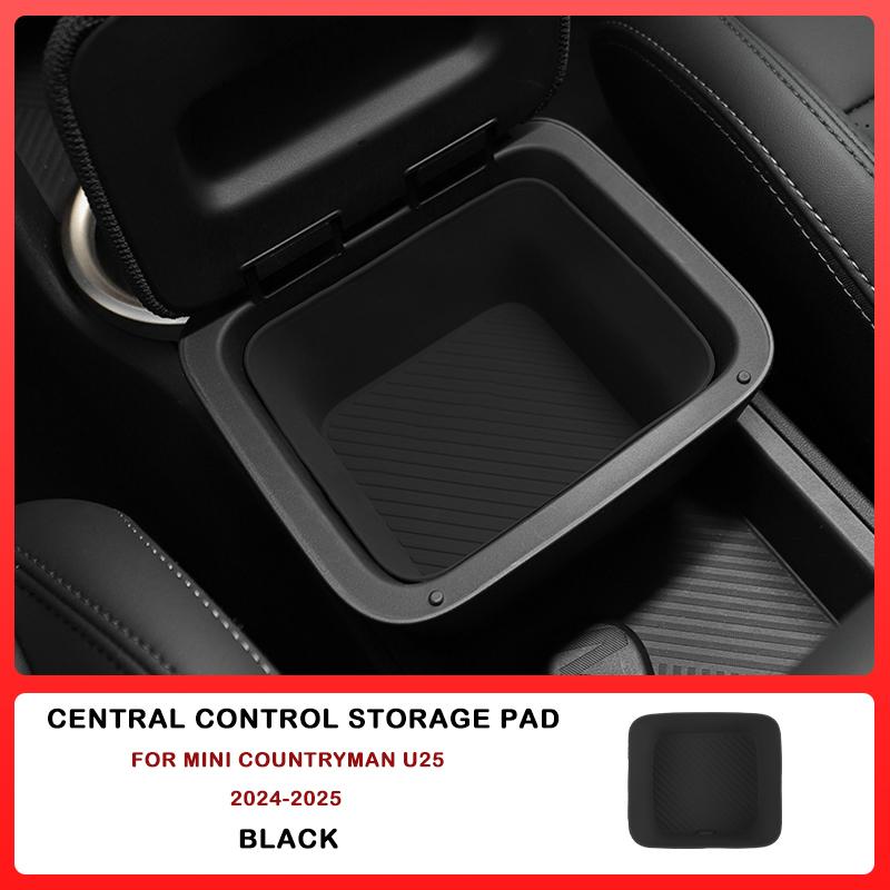 For Mini Cooper U25 Countryman Car Dashboard Storage Box Central Control Storage Wireless Charging Silicone Pad Auto Accessories