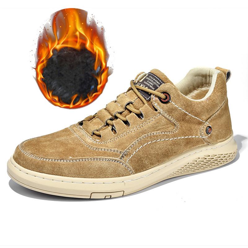 Fashion Men's Genuine Leather Shoess Lace Up Trend Comfortable Men Shoes Outdoor British Fashion Men High Top Sneakers Moccasins Men