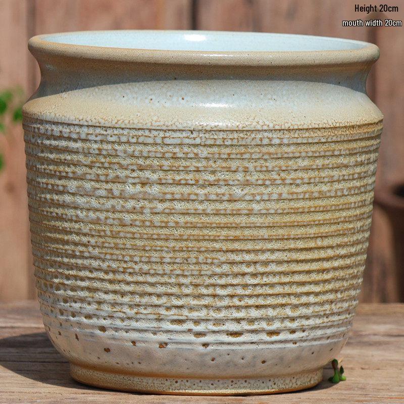 Handmade Retro Ceramic Succulent Planter with Large Caliber
