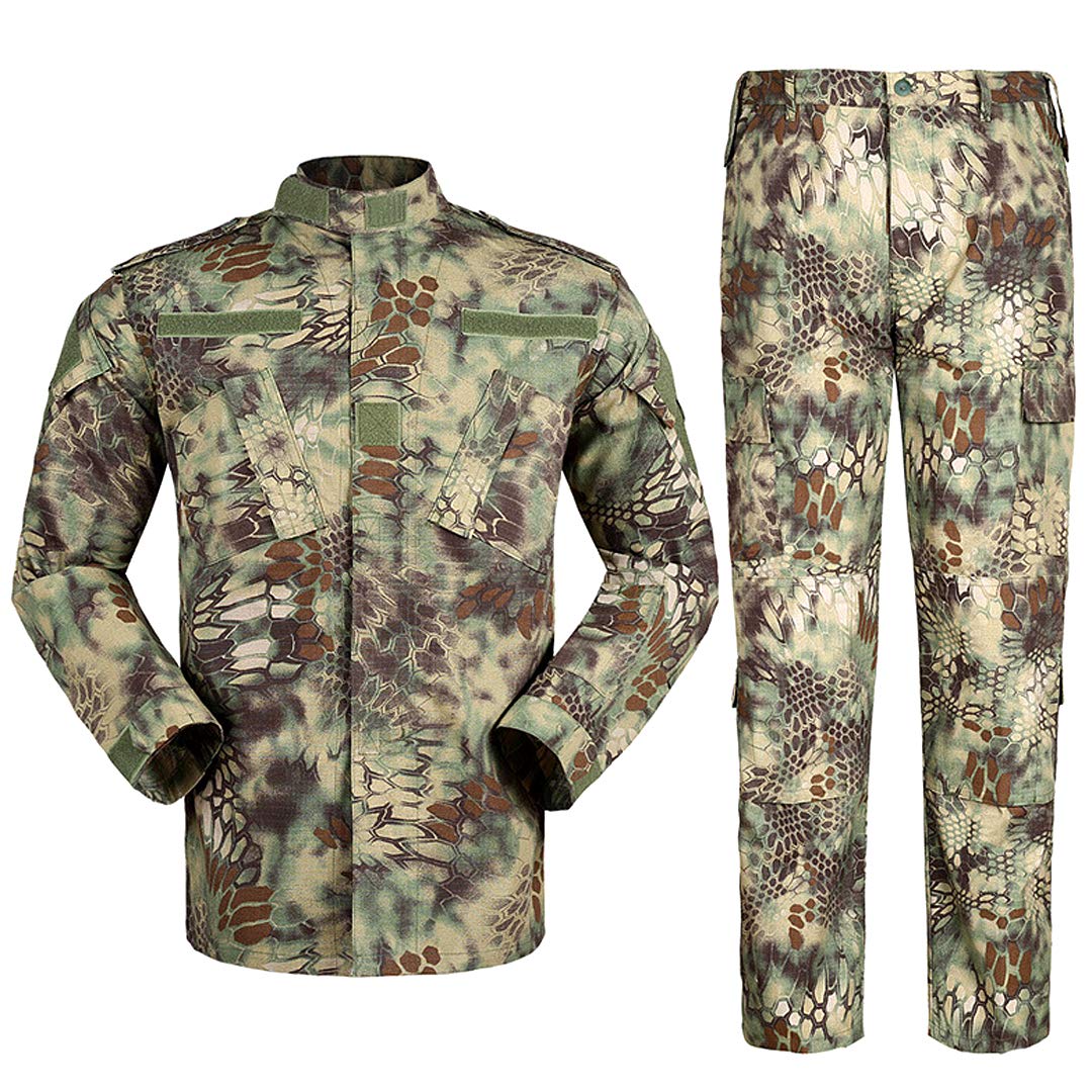 

GUN FREAK Camouflage BDU Set and in Honeycomb and Combat Wear Size (Jacket Pants) Camouflage, Military, Airsoft, (Mandrake Green, XL)