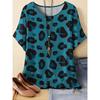 Fashion Women's Crew Neck T-shirt 3D Color Printing Crew Neck Short Sleeve Simple and Versatile