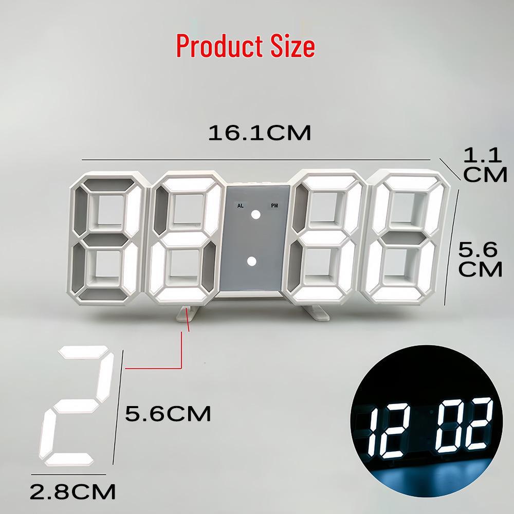 3D LED Digital Alarm Clock for Students - Modern Home Desktop & Living Room Clock