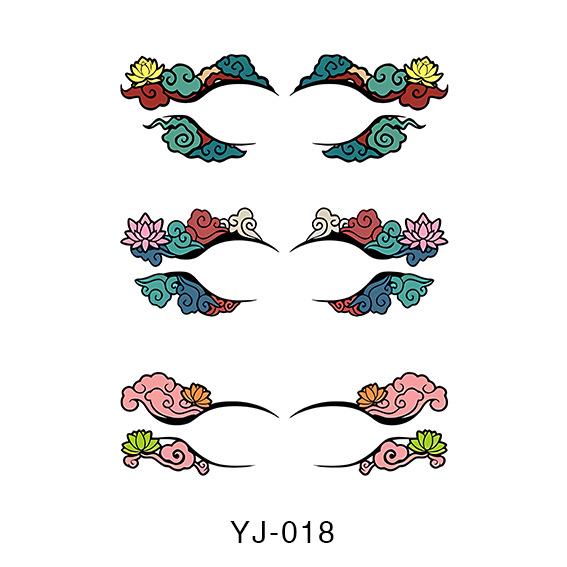 Geometric Pattern Eyeshadow & False Eyelash Tattoo Stickers for Party Makeup