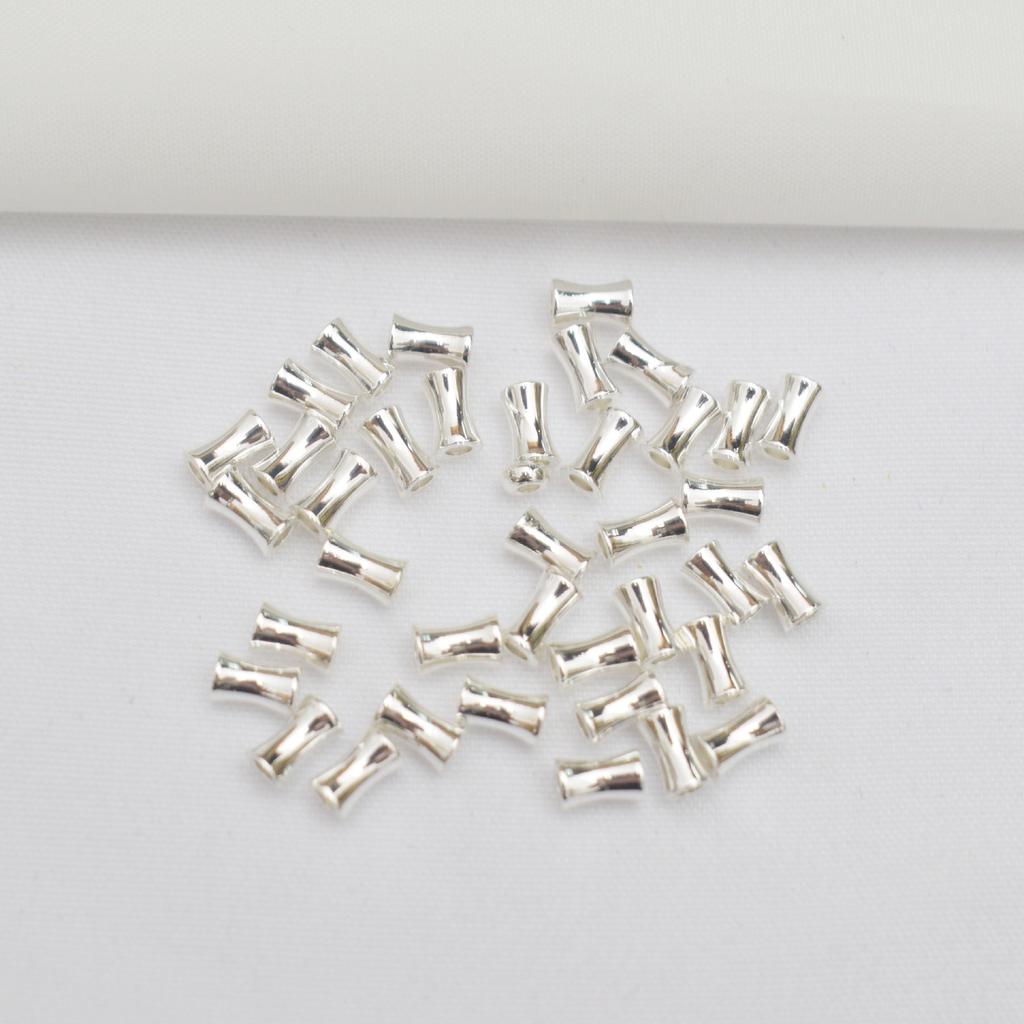 100pcs 14K Gold-Wrapped Color-Preserving Bamboo Spacer Beads Small Waist Straight Tube Beads Diy Handmade Loose Beads Bracelet Accessories Materials