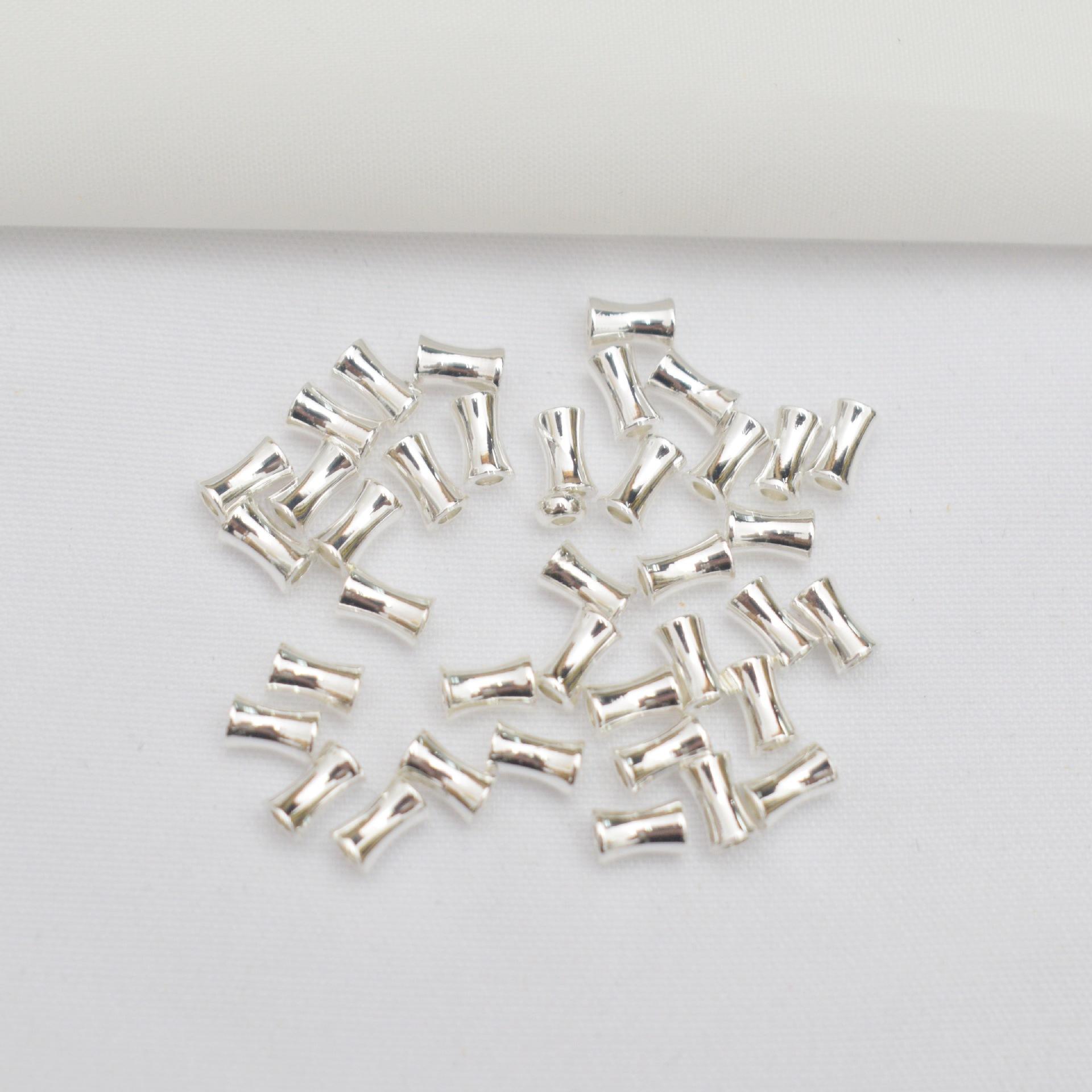 

100pcs 14K Gold-Wrapped Color-Preserving Bamboo Spacer Beads Small Waist Straight Tube Beads Diy Handmade Loose Beads Bracelet Accessories Materials