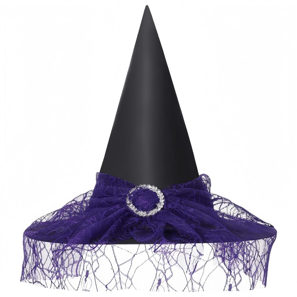 New Halloween Witch Hat Decoration for Adults & Kids - Oxford Cloth Costume Headwear.