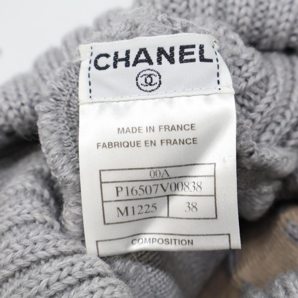 CHANEL Grey 00A P16583V00850 Cashmere Turtleneck Knit tops 38 grayUsed