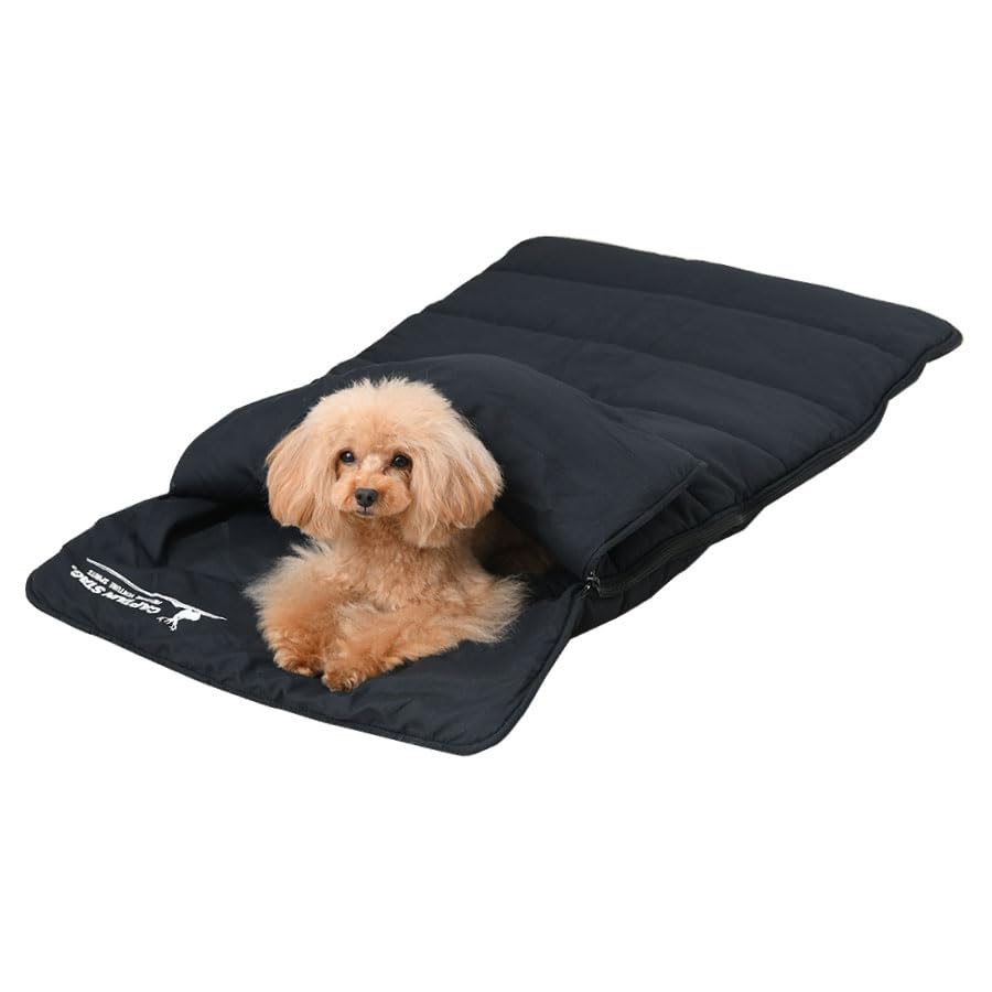 

CAPTAIN STAG Dog Sleeping Bag | Pet Bed, Pet Supplies, Dog/Cat Bed, Deer Bancho Design, Suitable for Camping and Outdoor Activities, Washable (Black)