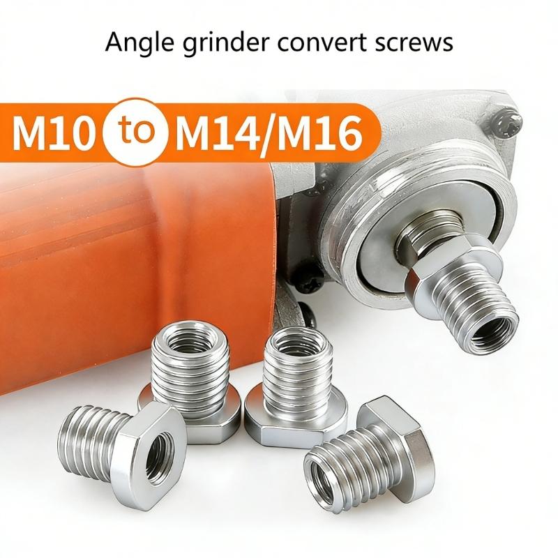 2Pcs Stainless Steel Angles Grinders Adapter Screws M10 To M14 And M16 Thread Adapter For Various Power Tool