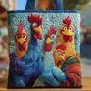 TEMU Womens Fashion Printed Tote Bag Shoulder 600D Oxford Cloth