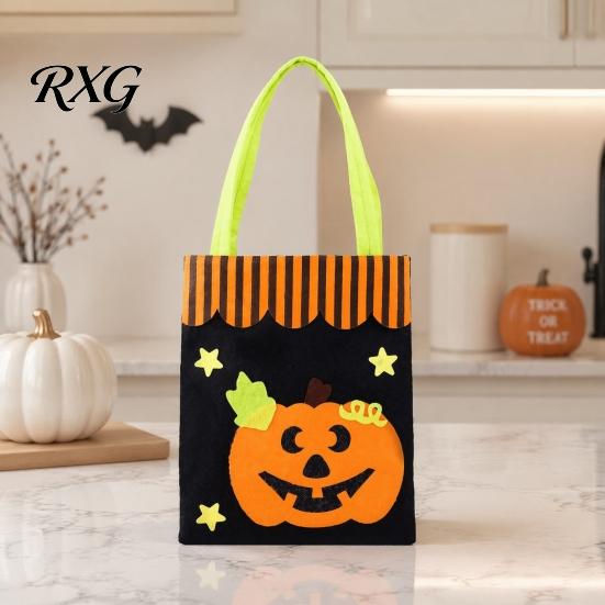Decorative Halloween Bags Candy Bag, Cute Pumpkin Ghost Tote for Kids, Spooky Cartoon Pattern Treat Bag Party, Trick or Favor Gift