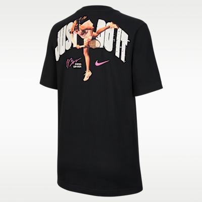 Женские черные футболки Nike с круглым вырезом, средней посадки S