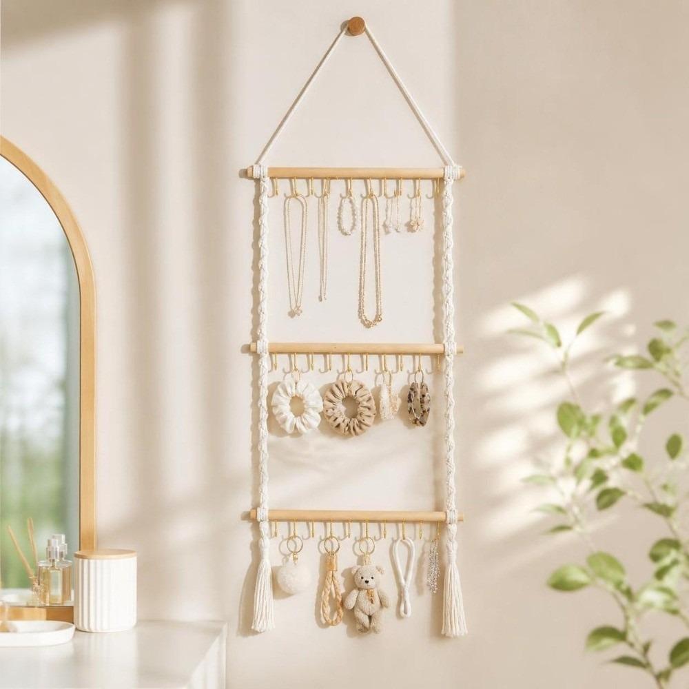 Space Saving Wall Hanging Hook Bohemian Style Wall Organizer Home Decor Wall Mounted Hook Storage