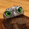 Adjustable Owl Ring with Big Eyes Ultralight Simple Style Finger Band Women Men Engagement Wedding Ring Jewelry Gift