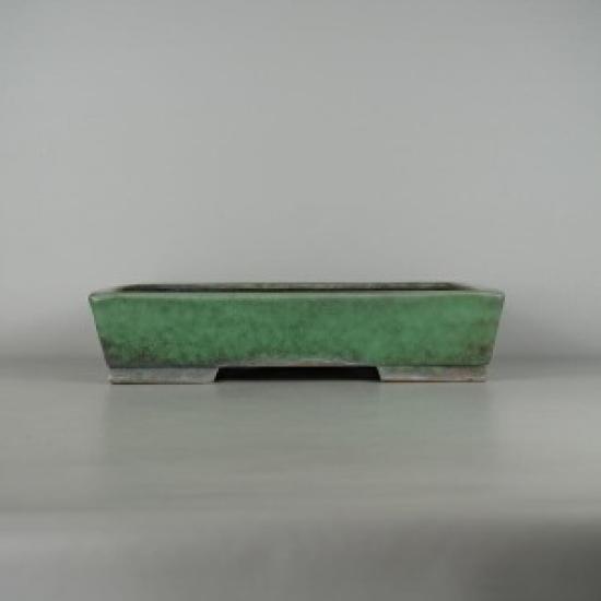 

Вживаний Токонамський Шухо Бонсайний Горщик | Середній 38.8см Прямокутний | Глазурована Кераміка | Японський Ремісничий Горщик | брунька, зелений колір