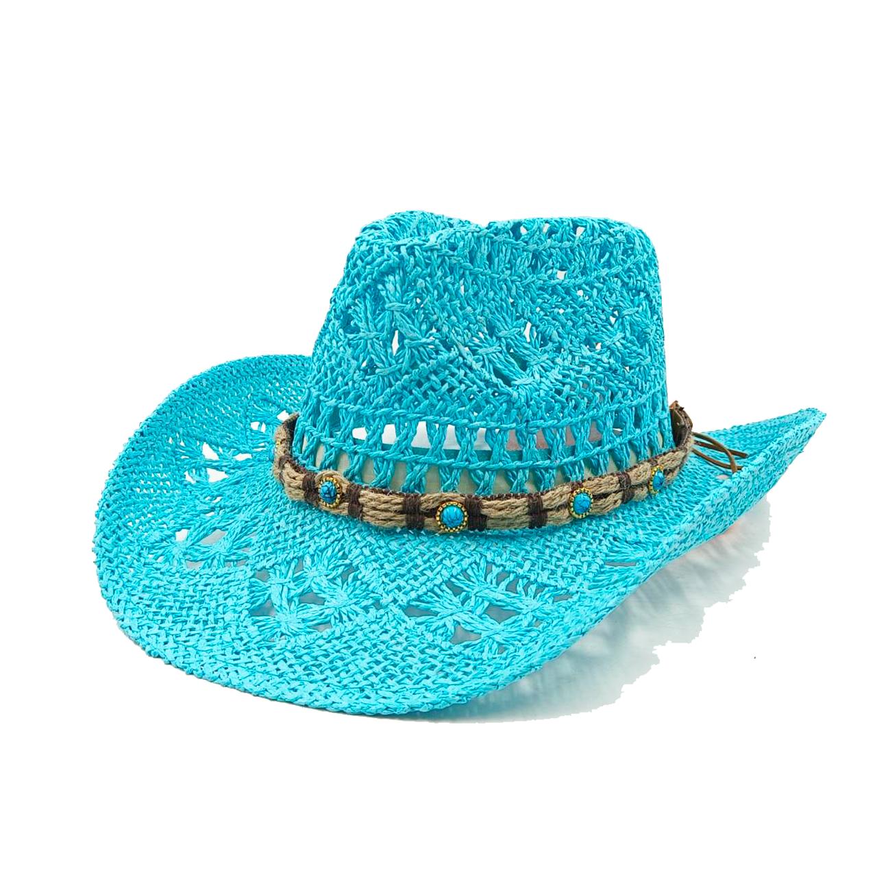 

2026 new Summer Cowboy Hats Bohemian Straw Hat Beach Women Men Hollow Out Western Wide Brim Sun Hat sombrero mujer M55-58cm