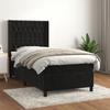 3132833 vidaXL Divan Bed with Mattress Black 90x190 Cm Velvet