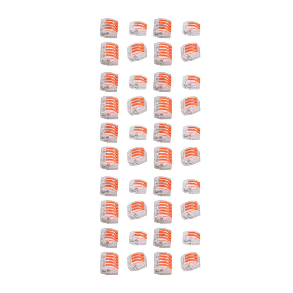 40PCS Compact Wire Conductor Connectors Quick Splicing Terminal Block Assortment 250V 32A