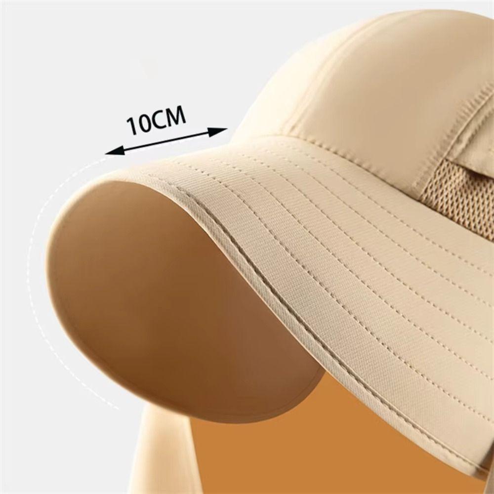 Wide Brim Shawl Fisherman Hat Detachable Mask Women Sun Hat Simple Hiking Bucket Hat Travel